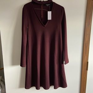 Sugar Lips Burgundy cut out dress